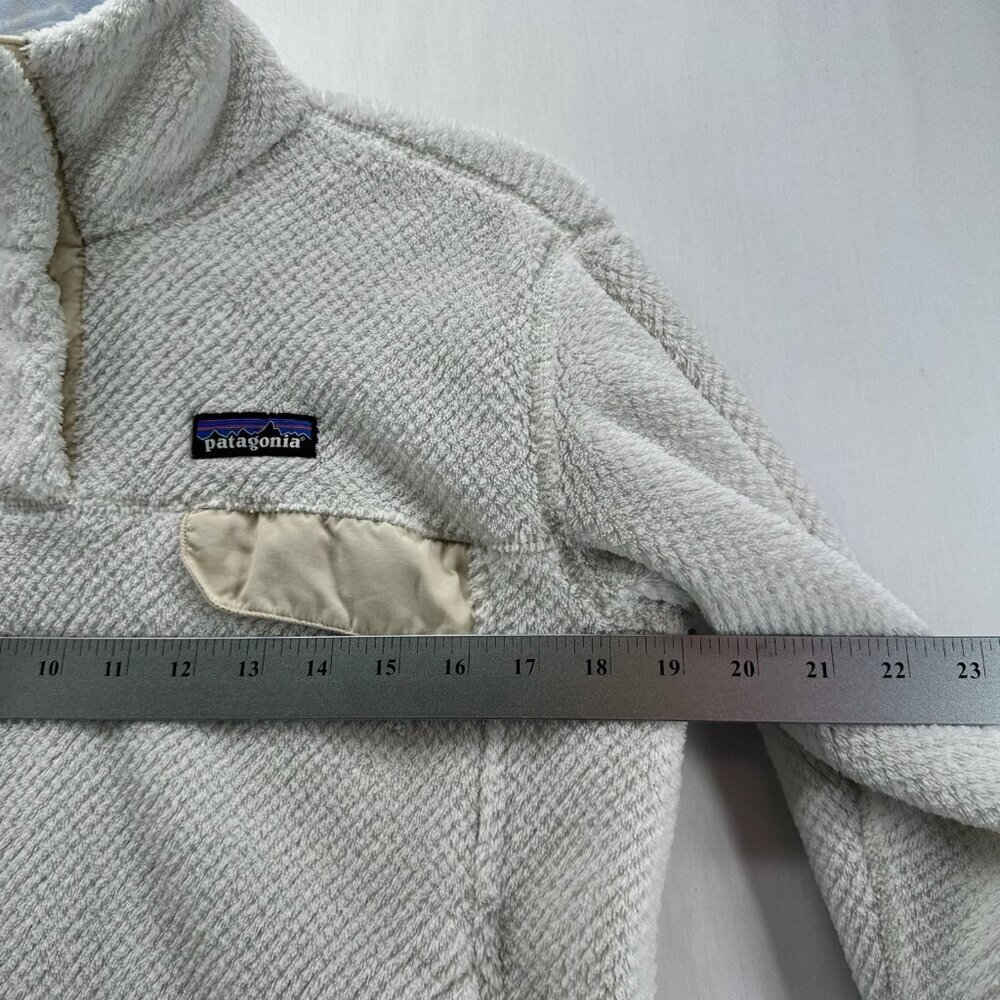Patagonia Jacket Womens M Fuzzy Fleece  Re Tool Snap-T Polartec Pullover White - Picture 9 of 11